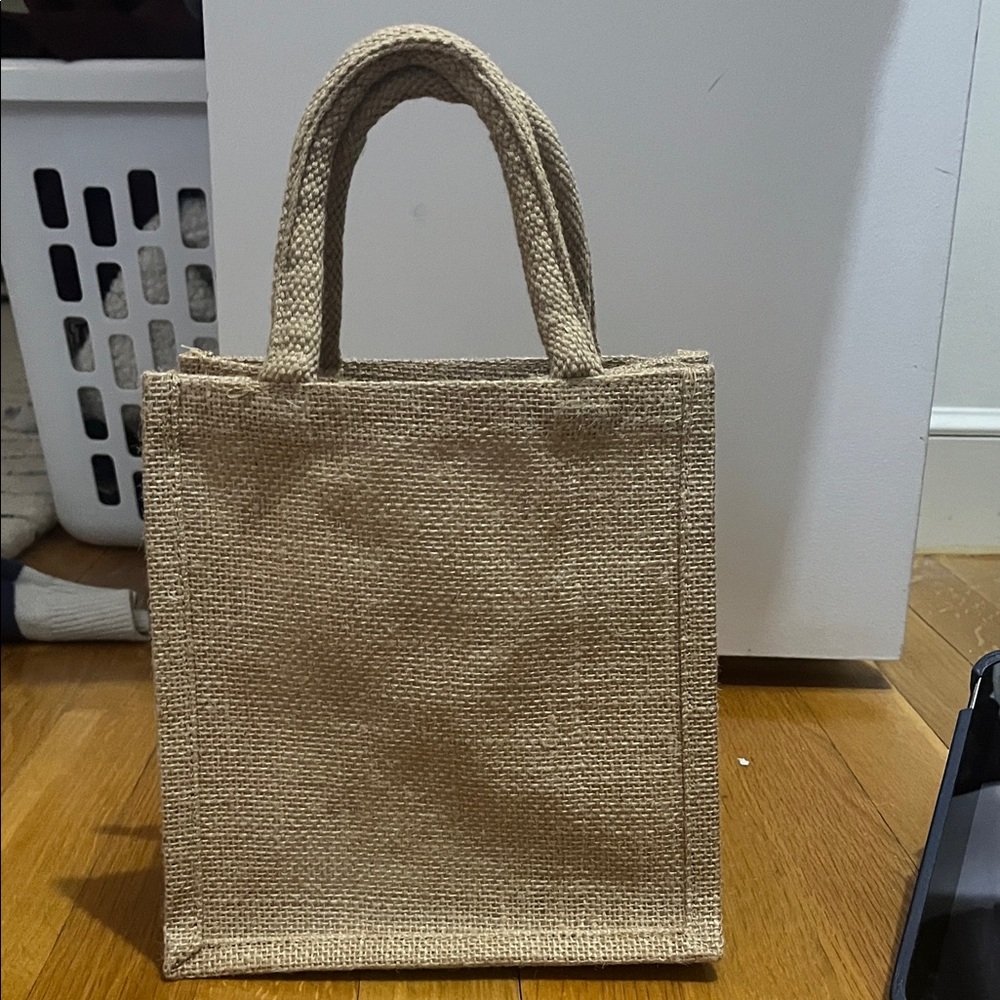 Tan Jute Tote Bag